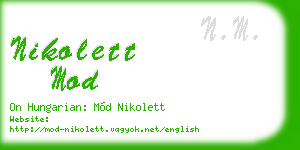 nikolett mod business card