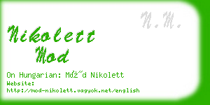 nikolett mod business card